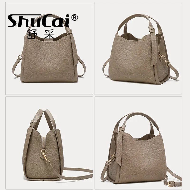 sac à main en cuir véritable pour femmes, sac seau à bandoulière en cuir de vache, sac de styliste pour femmes