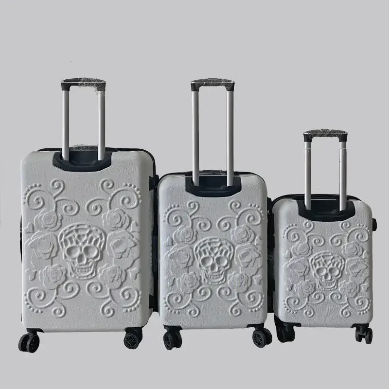 grand ensemble de valises crâne extensibles 3 pièces boîtier de chariot ensemble de bagages roulants trois pièces avec roues