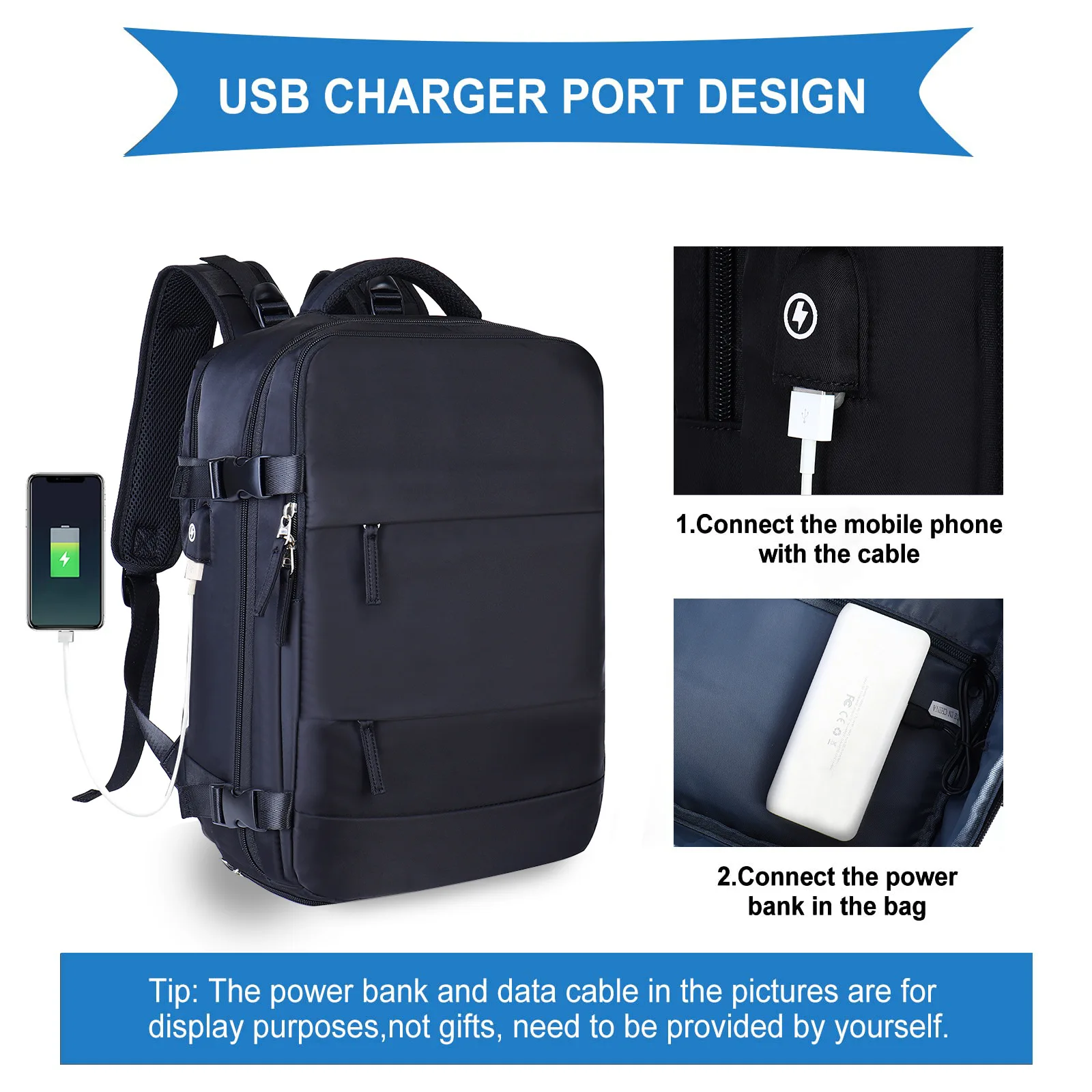 sac à dos de voyage cabine avion grande capacité étanche cloison humide et sèche valise sac à dos pour ordinateur portable pour les femmes avec usb
