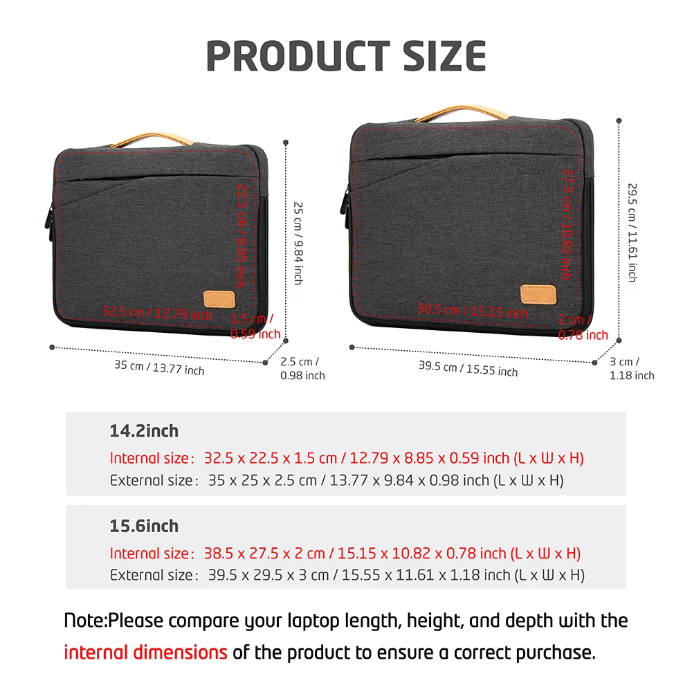 housse pour ordinateur portable 14 15.6 pouces, pour macbook m1 air pro hp acer xiami huawei lenovo, mallette pour ordinateur