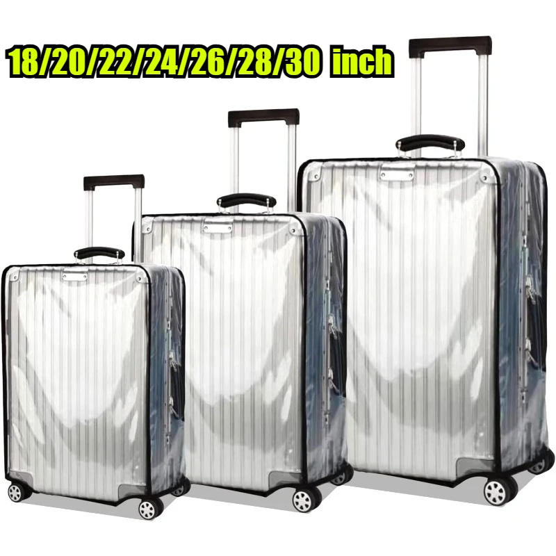 housse de valise pour bagages de 18 à 30 pouces, manchon de protection épais en pvc transparent approuvé par tsa, housse étanche pour bagages à roulettes