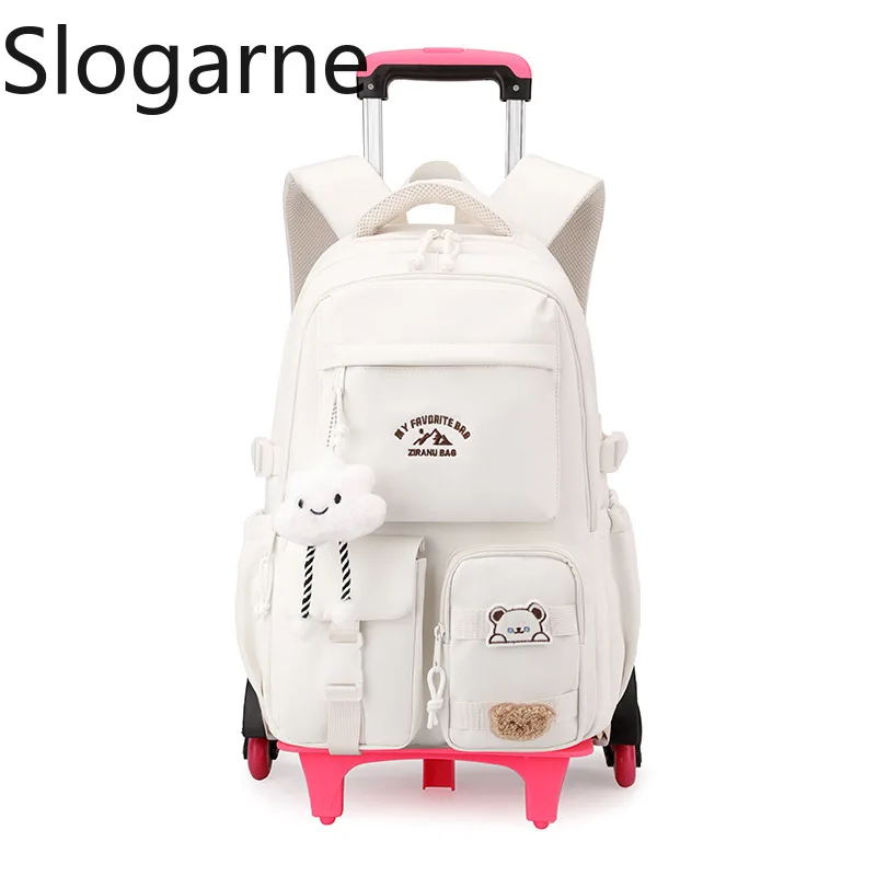 2025 enfants sac à dos à roulettes étudiants cartable sacs à dos roulants sac enfants école chariot bookbag filles sac d'école avec roues
