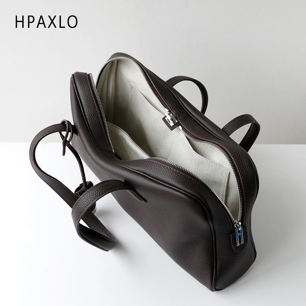 sac boston en cuir véritable pour femmes, sac à main à bandoulière polyvalent, fourre tout de banlieue, accessoire de mode pour dames, sac à main de luxe, nouveau