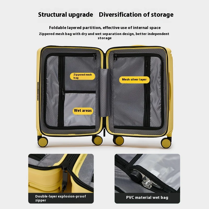 valise de voyage à poignée large – valise de chariot à bagages à main pour hommes et femmes 20 24 26 pouces – valise durable pour hommes et femmes