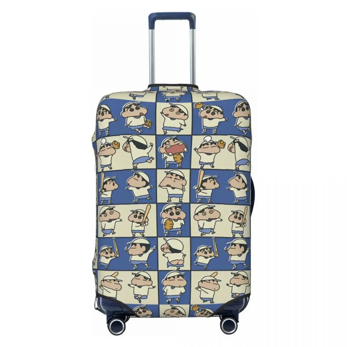 housse de valise crayon shin chan, dessin animé doodle, fournitures de bagages utiles pour vacances, protection professionnelle
