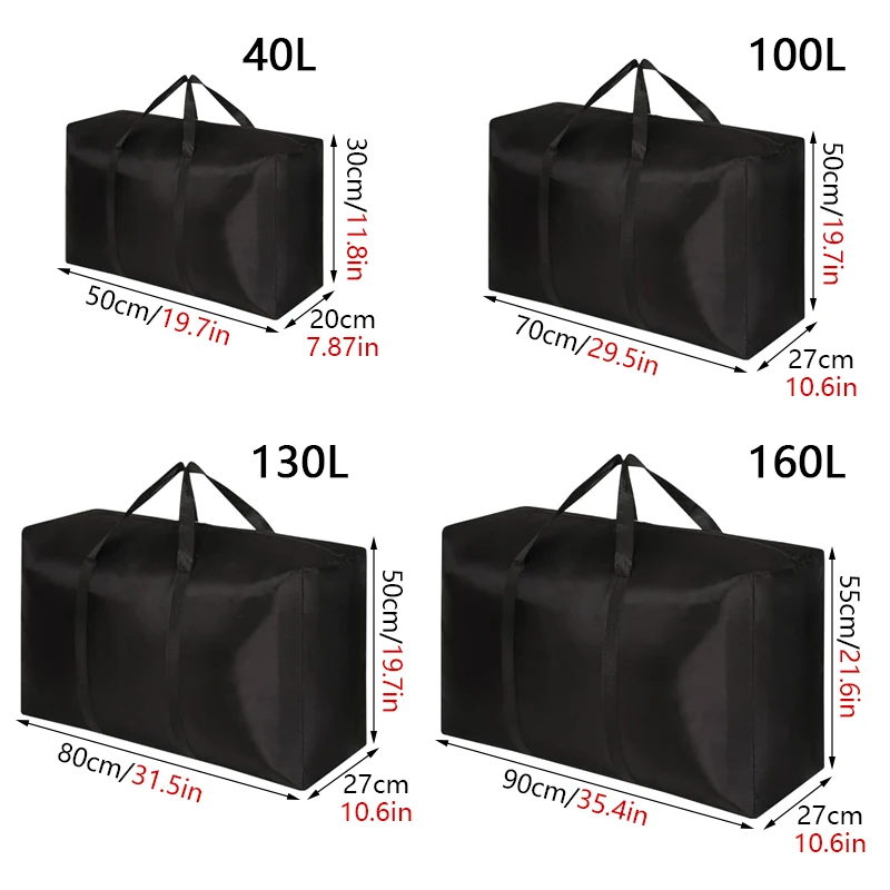 sacs à bagages mobiles imperméables extra larges, sac de courses pour linge, sac de voyage pliable, organisateur de couette de grande capacité