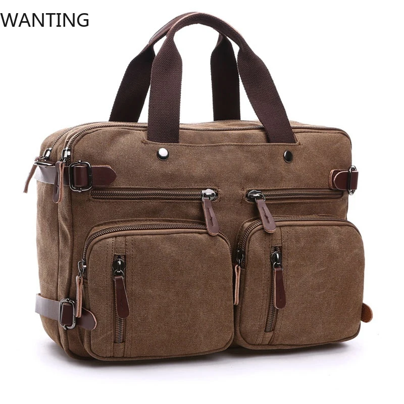 hommes toile porte documents sacs de voyage valise classique messager sac à bandoulière pour hommes fourre tout sac à main grand décontracté affaires pochette pour ordinateur portable