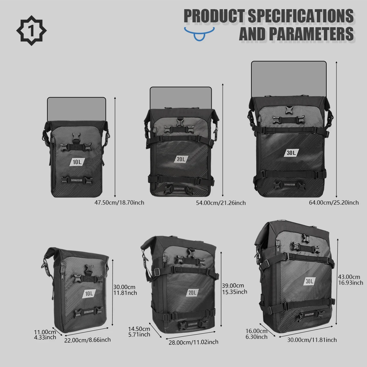 pack de bagages pour moto, sac de siège arrière multifonction étanche pour motocross 10l 20l 30l, sac à dos d'équitation en plein air