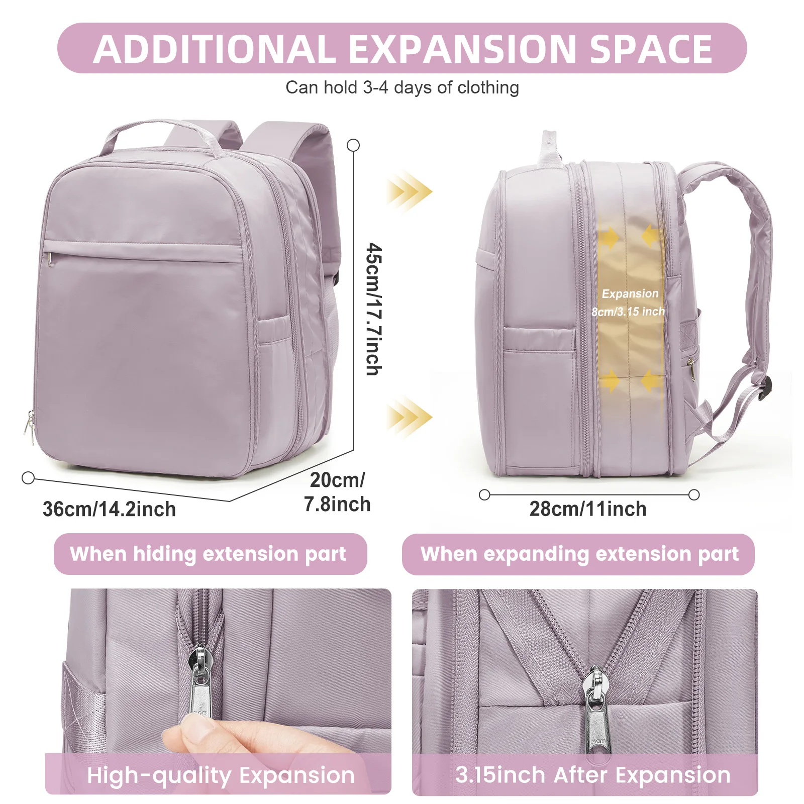 easyjet 45x36x20 sac à dos de voyage sous vide avec pompe sac à dos pour ordinateur portable cabine d'avion airbag de compression sous vide, bagage de cabine pour femmes