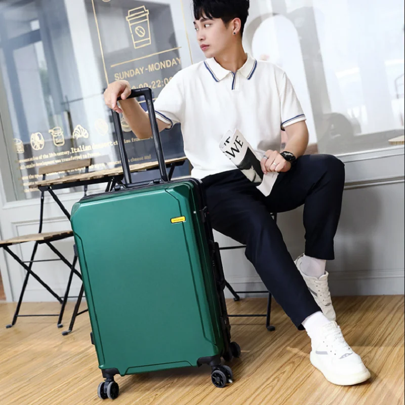 valise à cadre en aluminium pour Étudiant, bagage à main et à roulettes, belle cabine d'embarquement, 20 22 24 26 pouces, avec usb