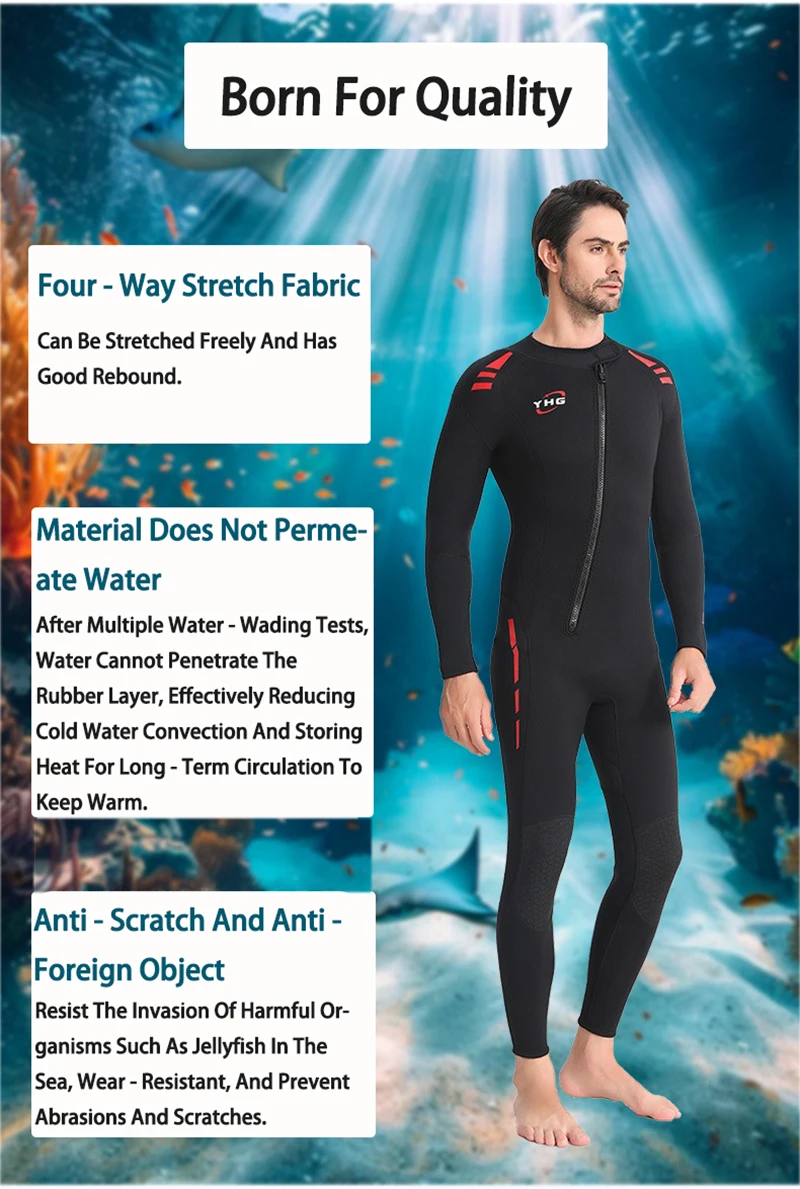 combinaison complète de 3 mm : idéale pour la plongée, le surf, la pêche, les missions de sauvetage et toutes les aventures aquatiques – chaleur scr de 3 mm, durable