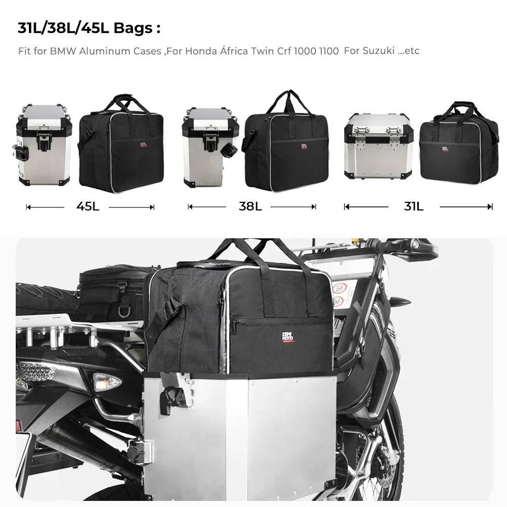 sacs à bagages de moto pour bmw runder gs, r1250gs, lc r under gs, r1250 gs adv, aluminium, boîtier supérieur latéral, sac intérieur, aventure