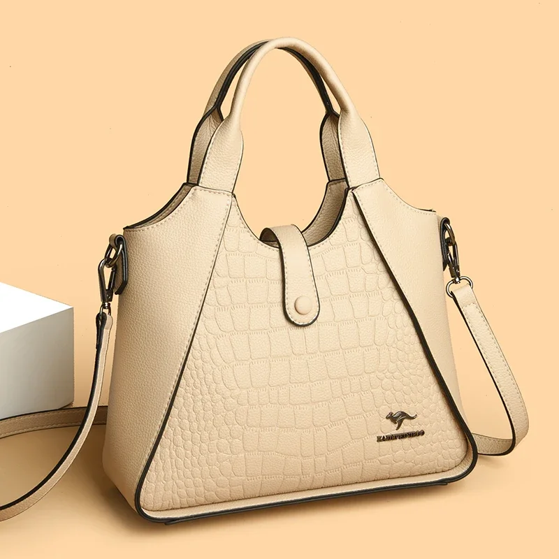 sac à main en cuir souple pour femme, sac à bandoulière, fourre tout décontracté, marque de créateur de luxe, haute qualité, 2024