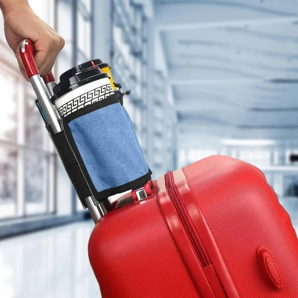 porte gobelet pour bagages de voyage, valise à main libre durable, sac à boissons, porte tasses de thé au lait et à café, convient à toutes les poignées de valise