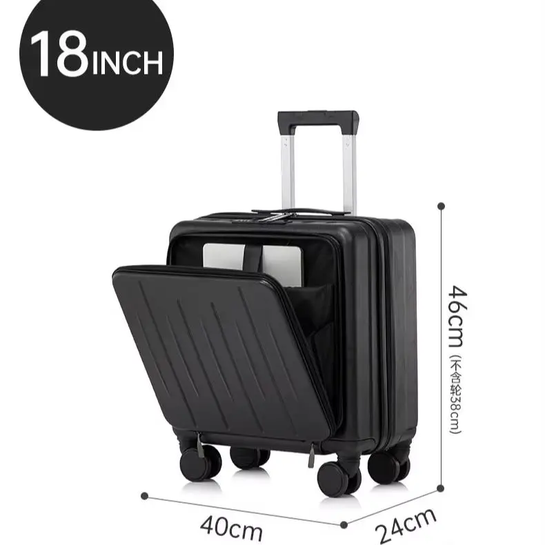 valise légère de 18 pouces, étui de voyage de grande capacité, valise à roulettes, petit compartiment à bagages