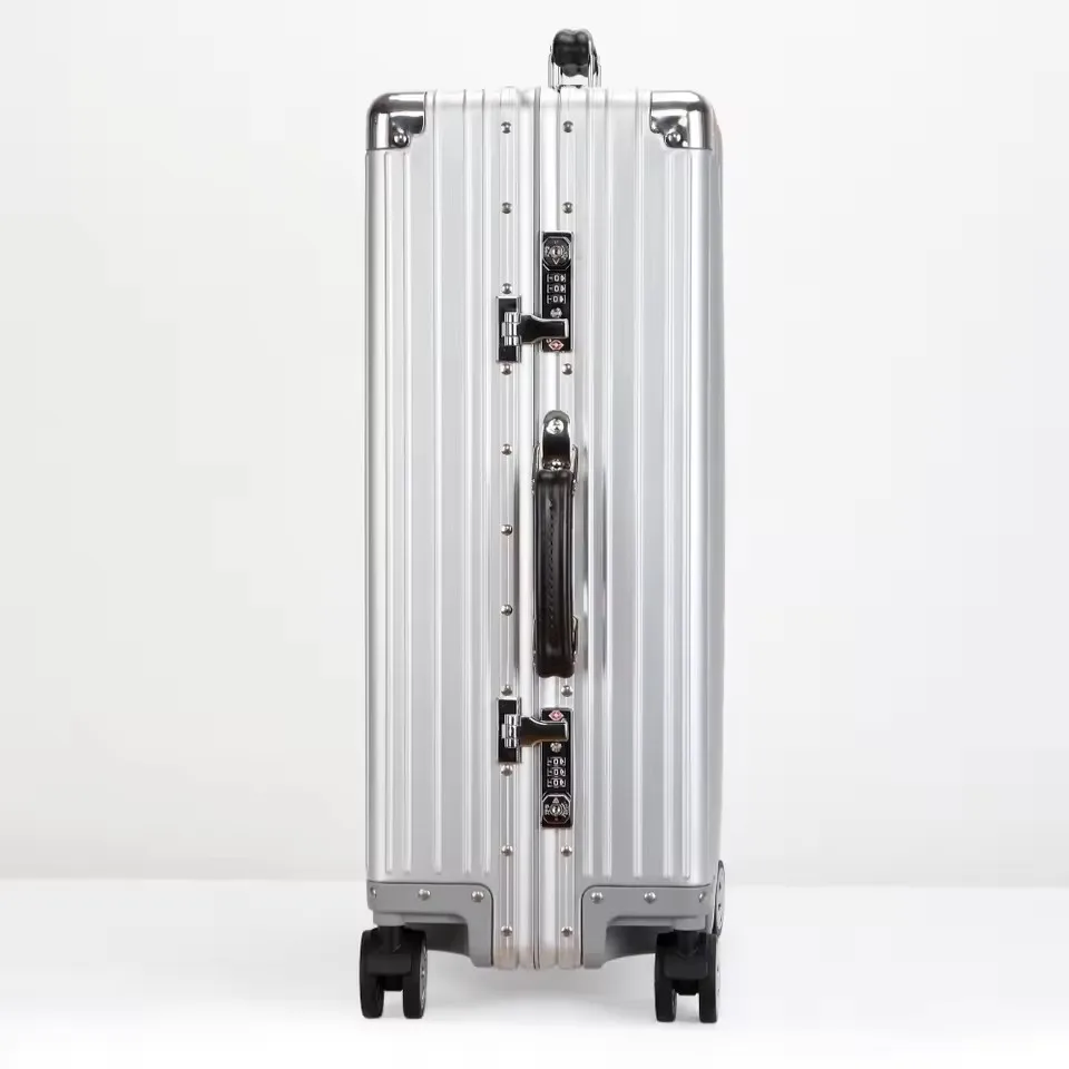 valise de voyage luxueuse en alliage d'aluminium magnésium, nouveau style, roue muette de haute qualité, chariot à bagages roulants de 20/24/26/29 pouces
