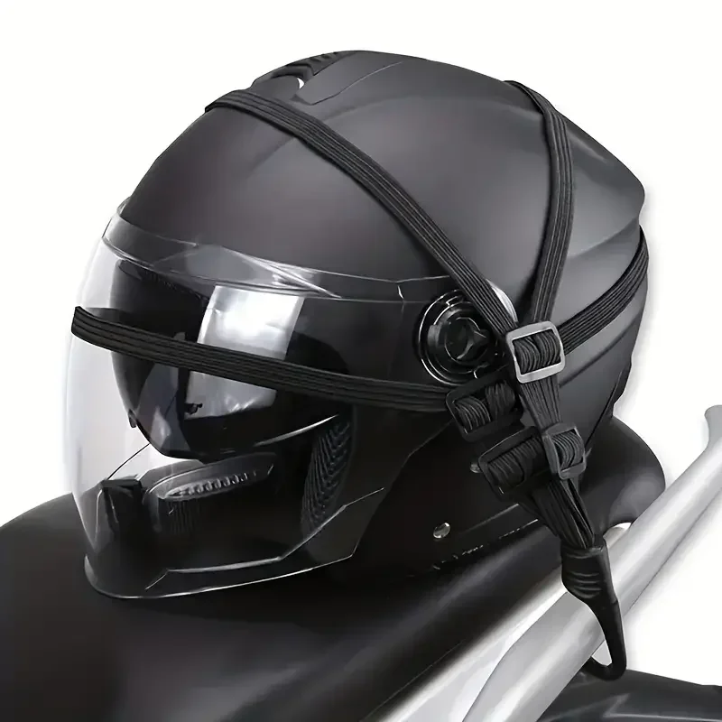 valise élastique pour moto, 1 pièce, avec crochet de sécurité, casque polyvalent, équipement de transport en maille, durable et élégante pour les voyages quotidiens
