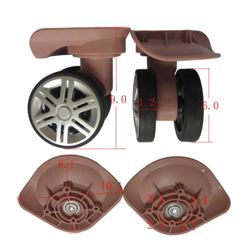 1 paire de roues de valise à 360 degrés, roues muettes, roues pivotantes universelles, outils de roue de chariot personnalisés, accessoires de sac silencieux