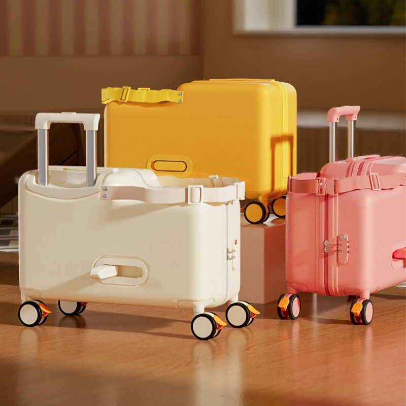 2025 nouveaux bagages pour enfants peuvent s'asseoir et monter valise cabine de voyage bagage à main boîtier d