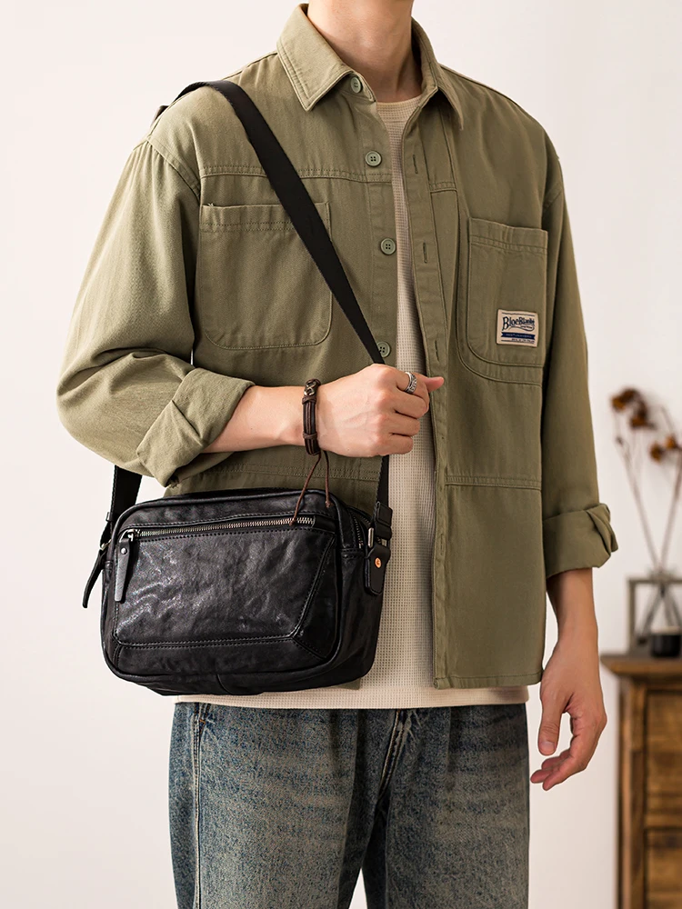 designers de mode fait à la main en cuir véritable sac à bandoulière pour hommes week end fête travail en cuir de vache adolescents comprimés sac à bandoulière