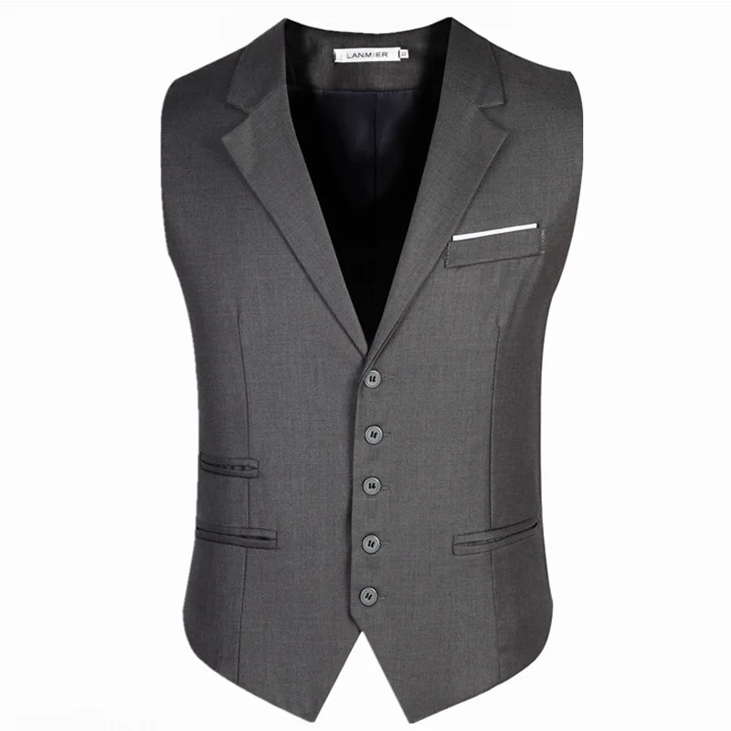 M-6XL robe gilets pour hommes coupe ajustée hommes costume Gilet Homme Gilet Homme décontracté sans manches formelle affaires veste grande taille