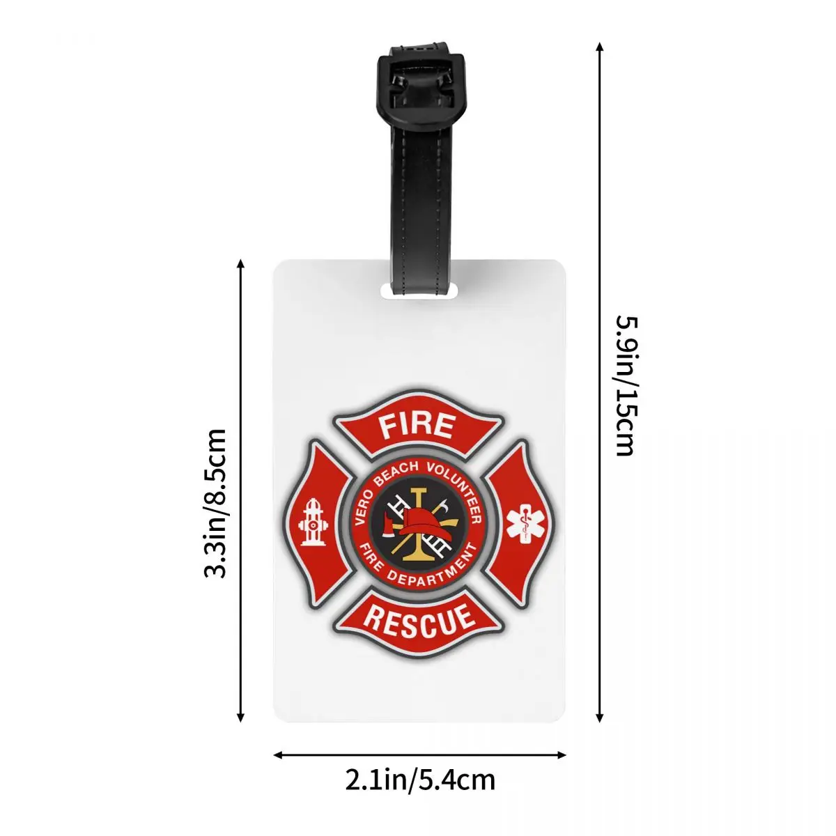 Étiquette de bagage de pompier de sauvetage d'incendie pour les valises, couverture de confidentialité, nom, carte d'identité