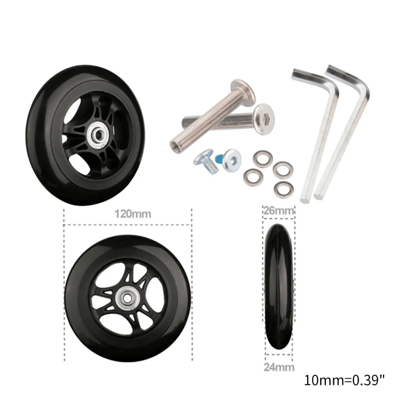 Roues de Remplacement de Valise à Roulettes Flexibles, 1 Pièce