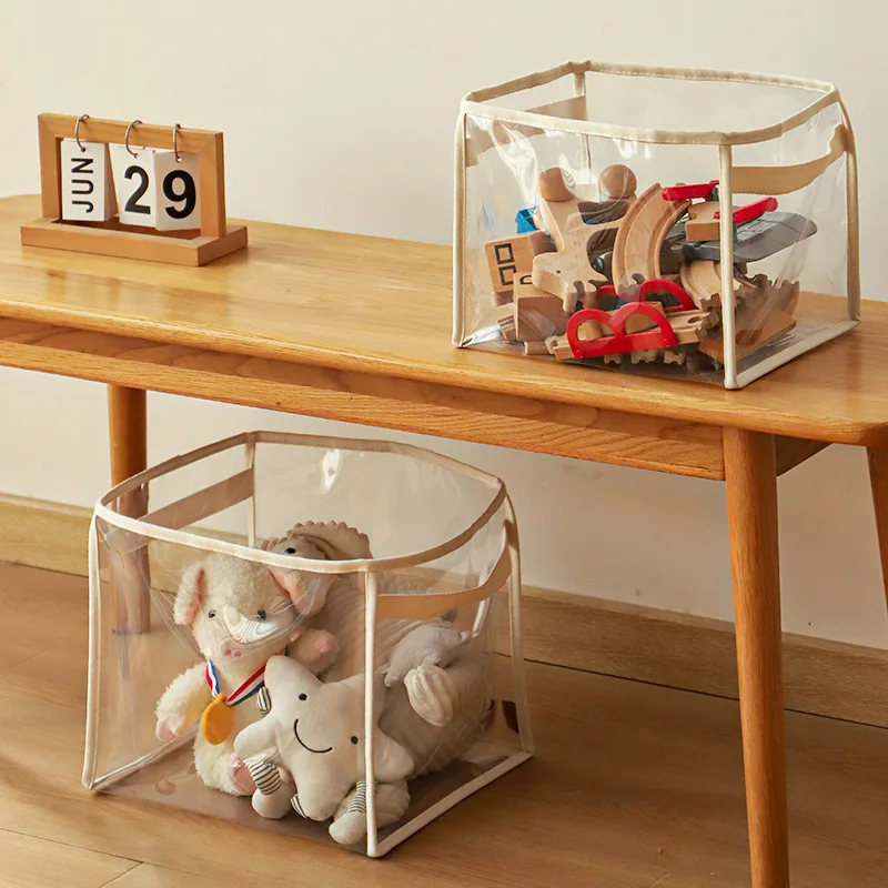 Panier de rangement Transparent pour jouets d'enfants, sac de rangement pour jouets de grande taille, panier de rangement multifonctionnel domestique de grande capacité