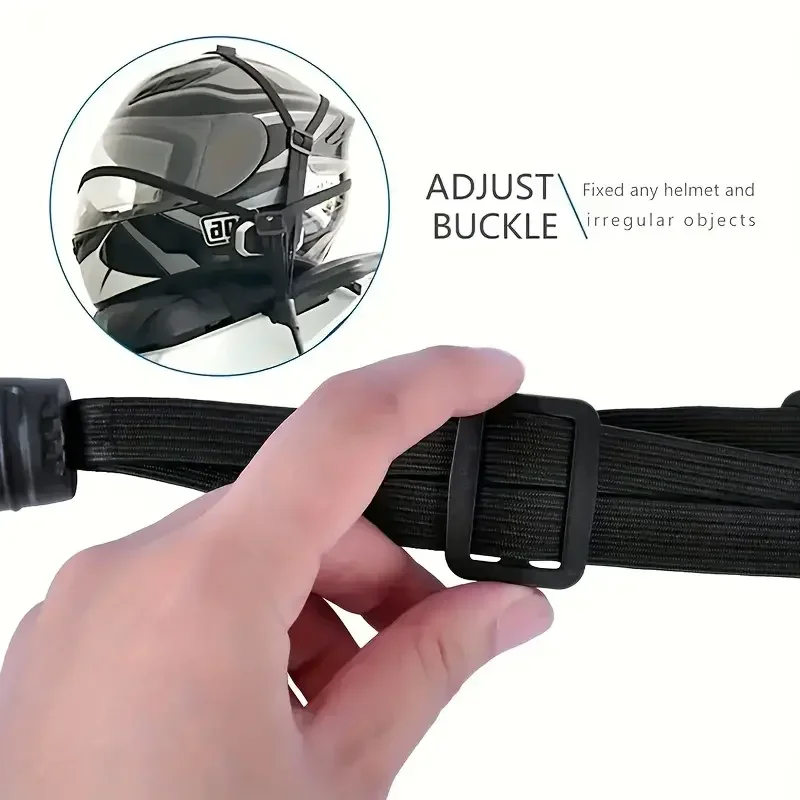 valise élastique pour moto, 1 pièce, avec crochet de sécurité, casque polyvalent, équipement de transport en maille, durable et élégante pour les voyages quotidiens