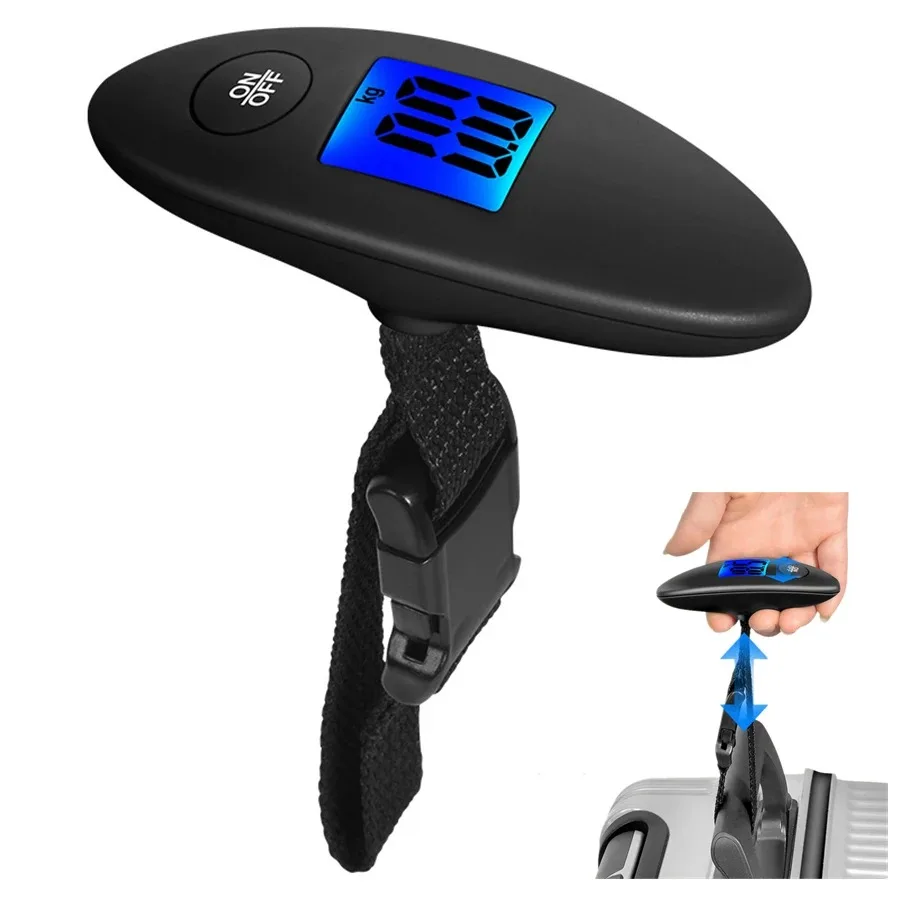 balance à bagages portable 40kg/100g, balance numérique suspendue de voyage de haute précision avec ceinture en sangle, bagages électroniques numériques lcd