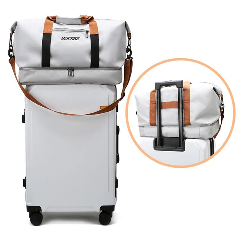 sac de voyage pour hommes et femmes, bagage à main de grande capacité, séparation sèche et humide, sac de sport et de fitness, paquet de voyage pour courte distance