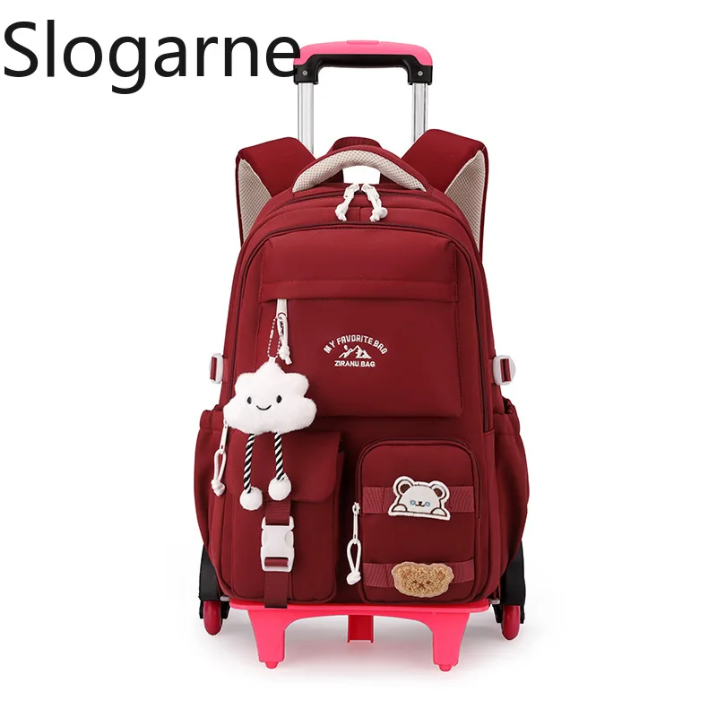 2025 enfants sac à dos à roulettes étudiants cartable sacs à dos roulants sac enfants école chariot bookbag filles sac d'école avec roues