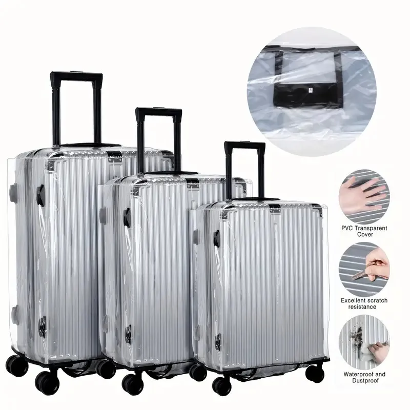 juste de protection transparente en pvc imperméable pour valise à roues, accessoire de voyage, anti poussière, 18 30 pouces