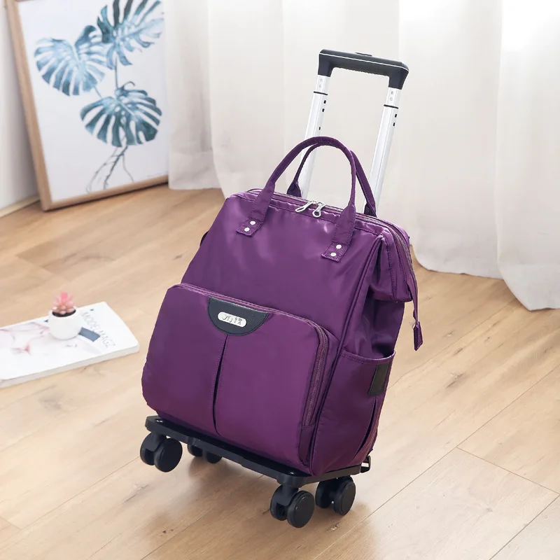 sac à roulettes pour voyage sacs à roulettes femmes sac à dos de voyage avec roues oxford grande capacité voyage bagages roulants valise sac