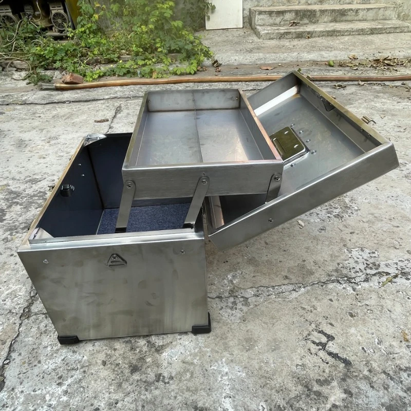 grande mallette à outils en acier inoxydable, valise de rangement multifonctionnelle pliante, boîte à outils pour électricien, étui rigide entièrement étanche