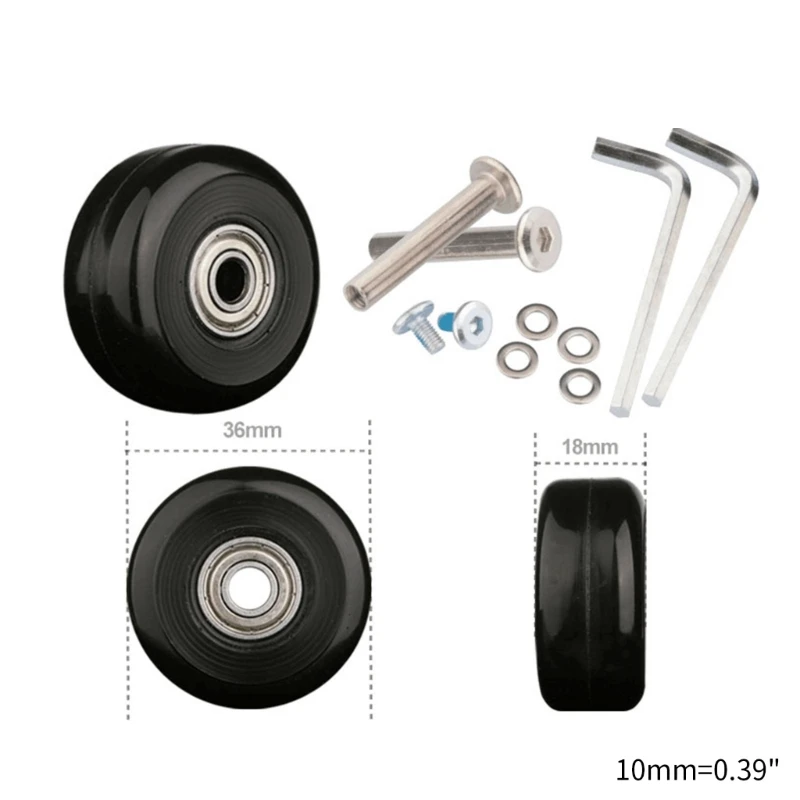 roues de remplacement de valise à roulettes flexibles, 1 pièce