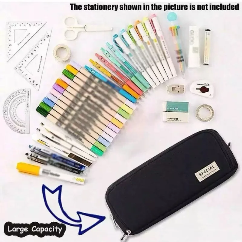trousse à crayons de grande capacité, pochette à crayons à la mode, 3 compartiments, grande pour l'école, le bureau, la papeterie de voyage
