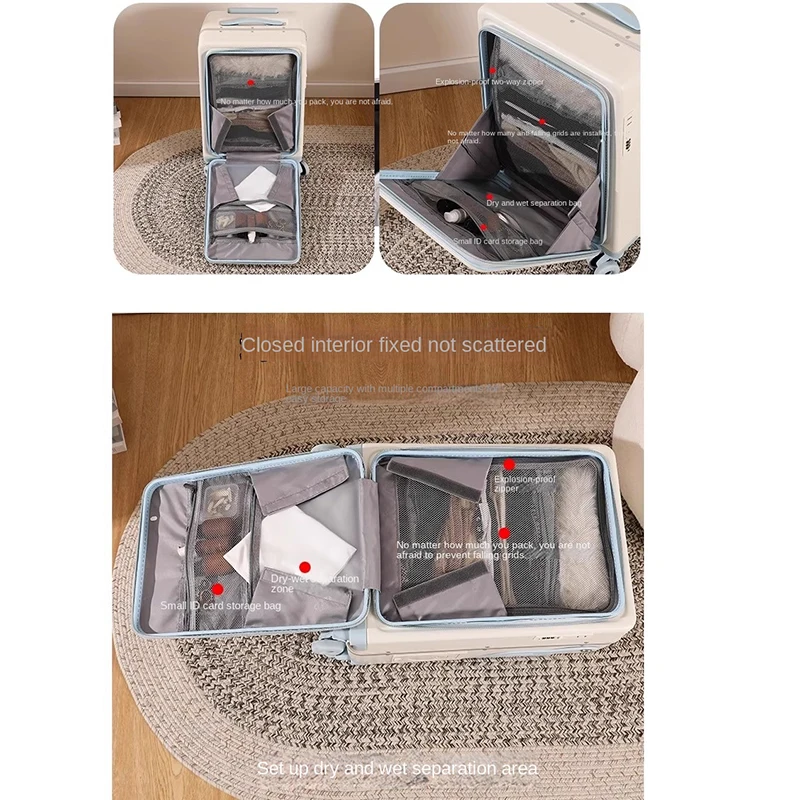 valise de voyage robuste et épaisse avec porte gobelet, nouvelle valise pour enfants, peut s'asseoir, 20/22 pouces, ouverture avant, 2025