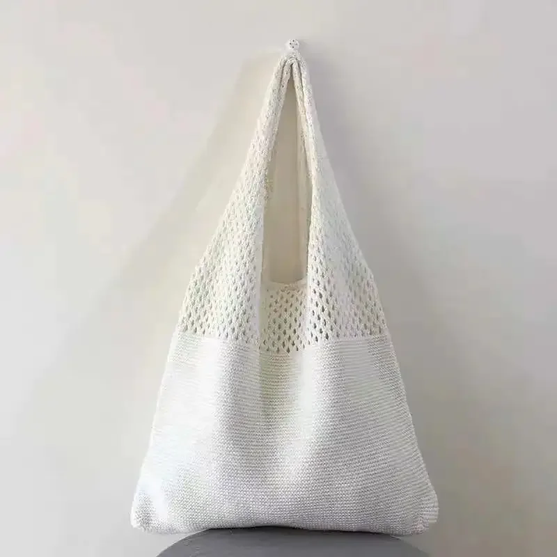 sac à main de grande capacité pour femme, fourre tout de styliste, de plage, décontracté, creux, tissé, pour Été