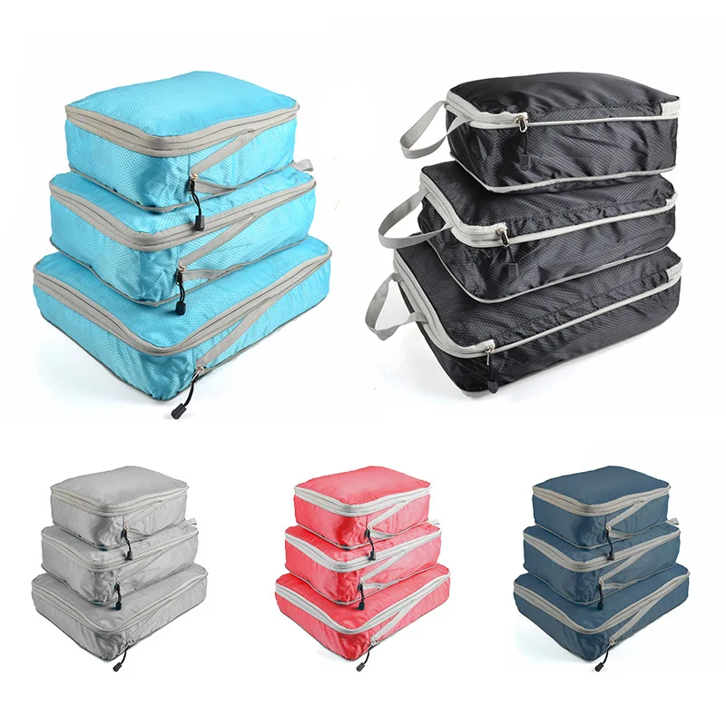 sac de rangement de voyage, emballage compressible, cube pliable, valise étanche, sac portable en nylon, porte bagages