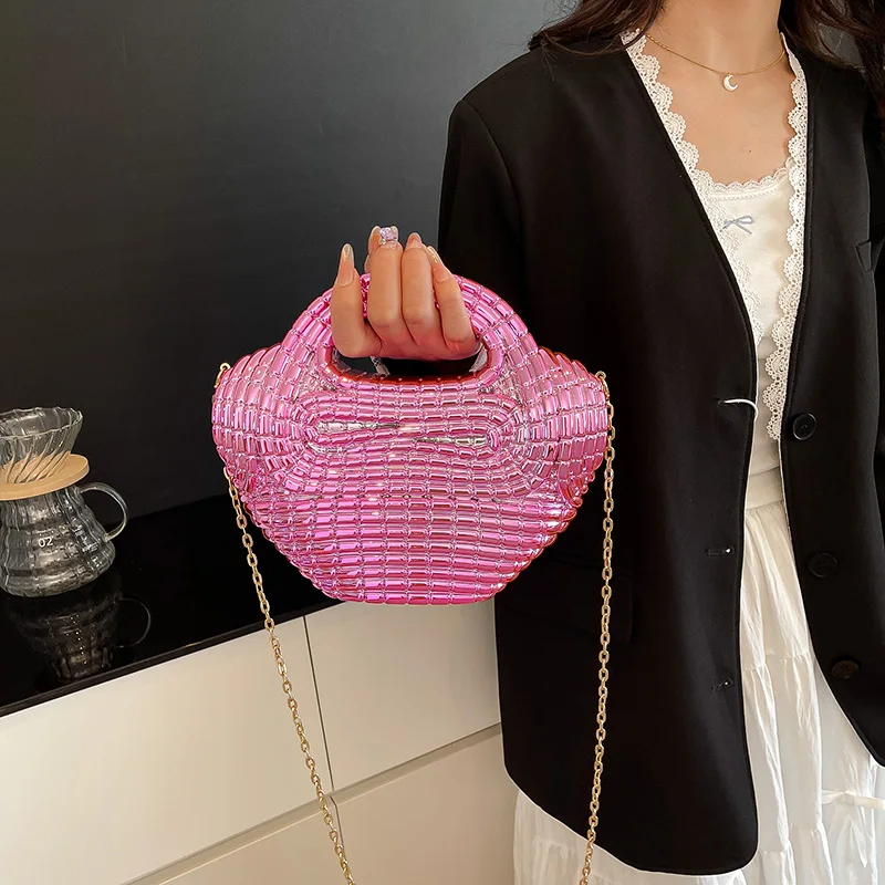 sac à main en acrylique élégant pour femmes, sacs à bandoulière de styliste, sacoche pour fête et usage quotidien