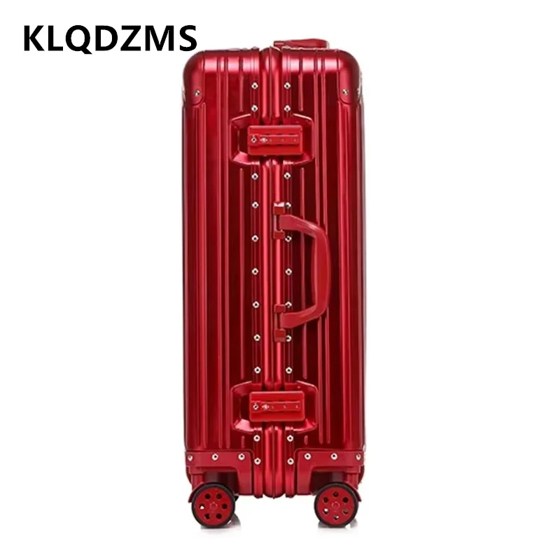 klqdzms valise de cabine boîte d'embarquement en alliage d'aluminium et de magnésium 20 "24" 26 "29 pouces boîtier de chariot de grande capacité bagage d'affaires