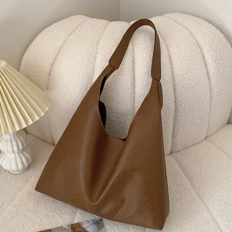 sacs à main de luxe en cuir souple pour femmes, marron, grande capacité, fourre tout de shopping, sac à bandoulière décontracté