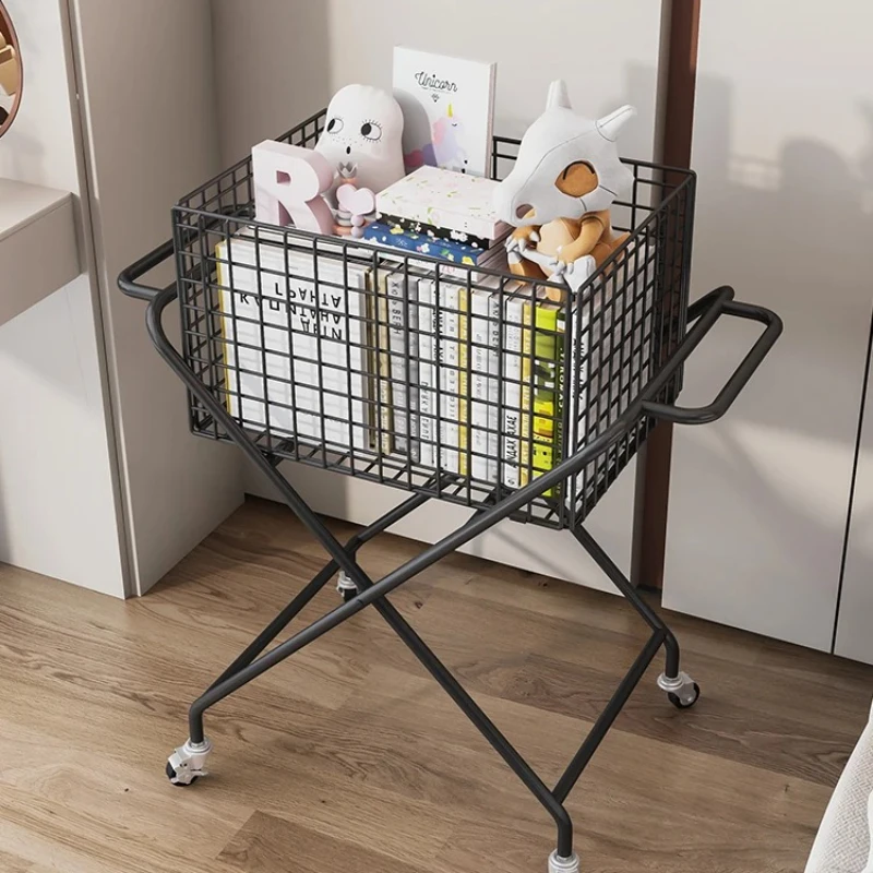 chariot de rangement de jouets roulants pour enfants, chariot de rangement mobile, sac de livre pour la maison, support de collation et bac à jouets en peluche pour enfants