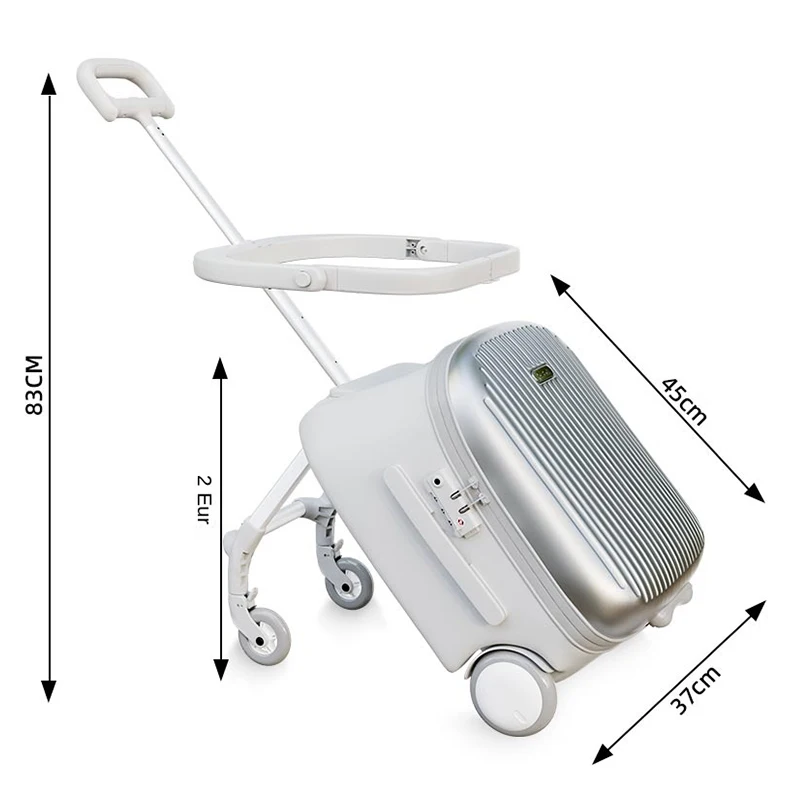 les valises de voyage pour enfants peuvent s'asseoir à marcher, chariot à bagages pliable pour homme paresseux, valise de marche pour bébé, porte bagages à roue de frein