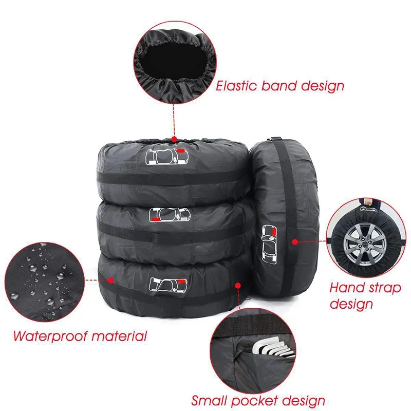 sacs de rangement de pneus, anti poussière, étanche, s/l, housse universelle de rechange pour voiture, protection de roue de véhicule en polyester, sacs de roue portables
