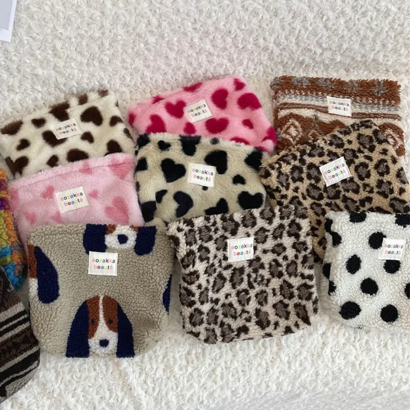 trousse à cosmétiques de grande capacité pour femme, sac de rangement de maquillage, trousse de rangement à imprimé léopard, trousse de maquillage, rouge à lèvres, étui porte monnaie