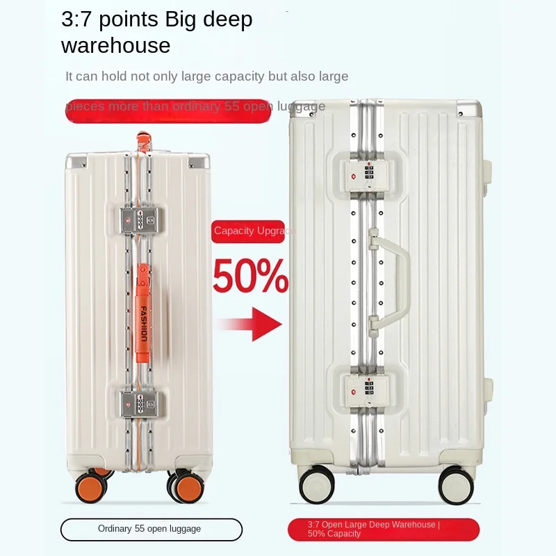 valise de grande capacité 30/32 pouces, cadre en aluminium épais, solide et durable, boîtier de chariot à bagages, valise à main de 20 à 28 pouces