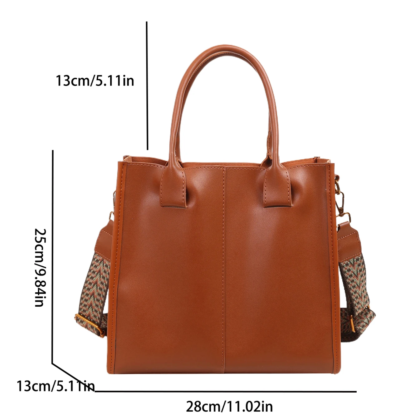 sac fourre tout en cuir pu pour femme, sac à main à large sangle, marron café, haute qualité, marque de mode féminine, sac de trajet