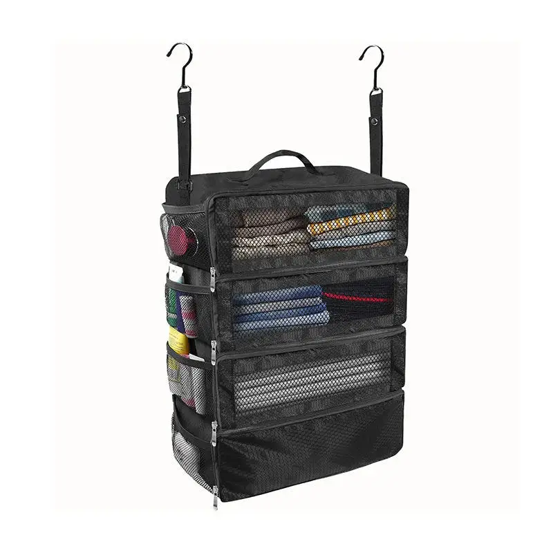 organisateur de valise organisateur de bagages de voyage de grande capacité étagère suspendue emballage cube placard sacs de rangement suspendus pliables